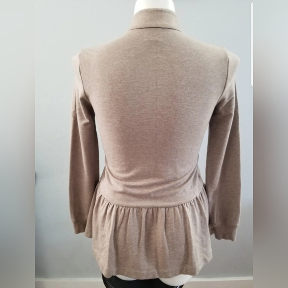 Cabi Weekend Topper Peplum Jacket Full Zip w/ Pockets Women's Sz XS Tan - Picture 2 of 6